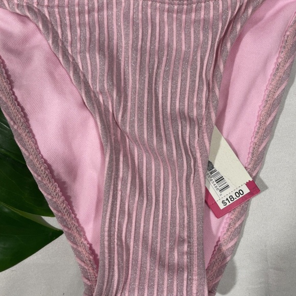 NWT $38 Xhilaration‎ Metallic Ribbed Cinched Bikini Top + Bottom [ XS ] - Picture 12 of 16